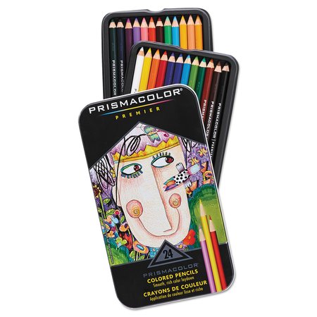 Prismacolor Colored Woodcase Pencils, Assorted, PK24 3597THT